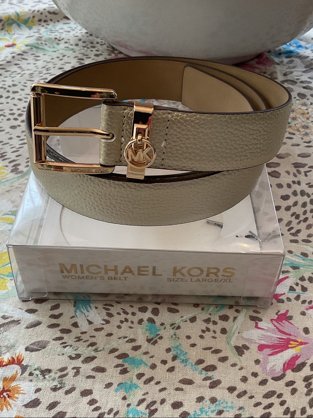 Michael Kors Pebbled Gold Leather with Gold Hardware